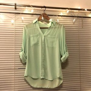 Express Mint Portofino Shirt, XS